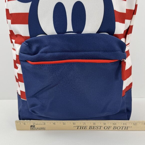 Disney Mickey Mouse Striped Backpack Red White and Blue Adj Straps Americana OS - Picture 14 of 15